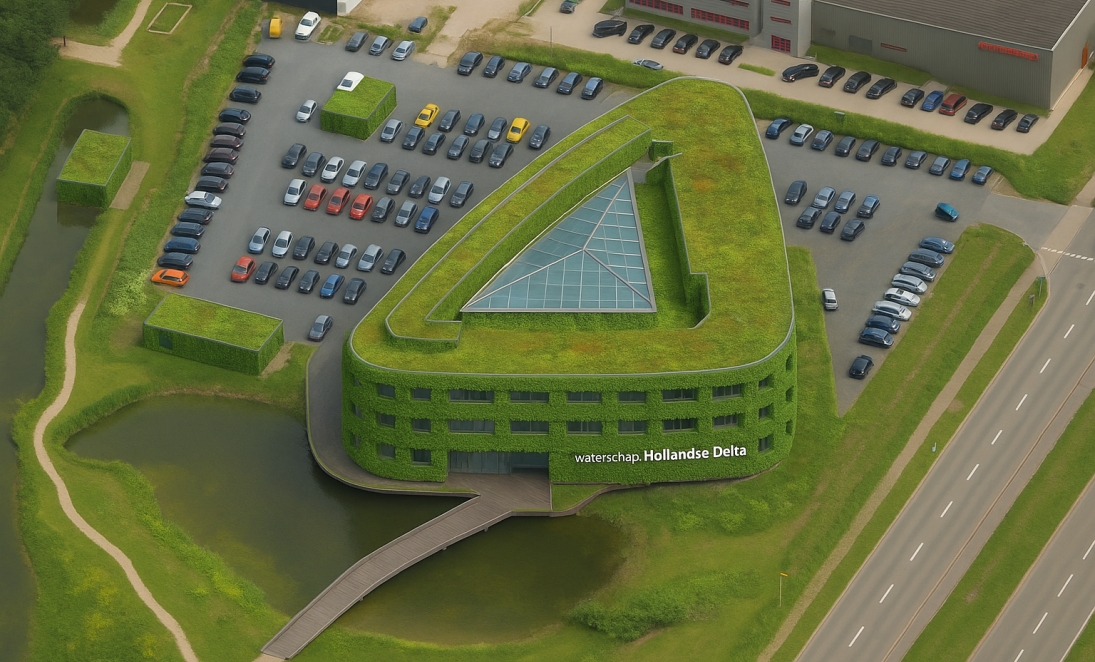 Groen waterschapsgebouw