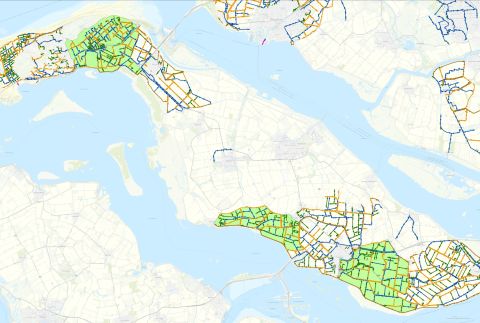 Landelijke gebieden op Goeree-Overflakkee waar Hollandse Delta in 2025 baggert.