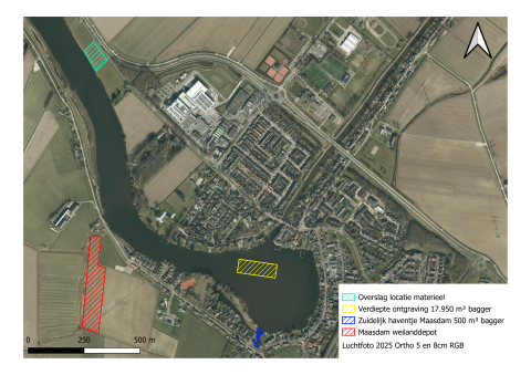 Kaart van het volledige projectgebied met toelichting